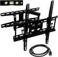 Articulating TV Wall Mount Corner Bracket, VESA 400 x 400, Dual Arm Full Motion, 115 Lbs Capacity, Black, Pack of 2 L66283