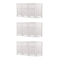 White 3 Pack 4 Panel Gated Fence Screen Enclosure G7895
