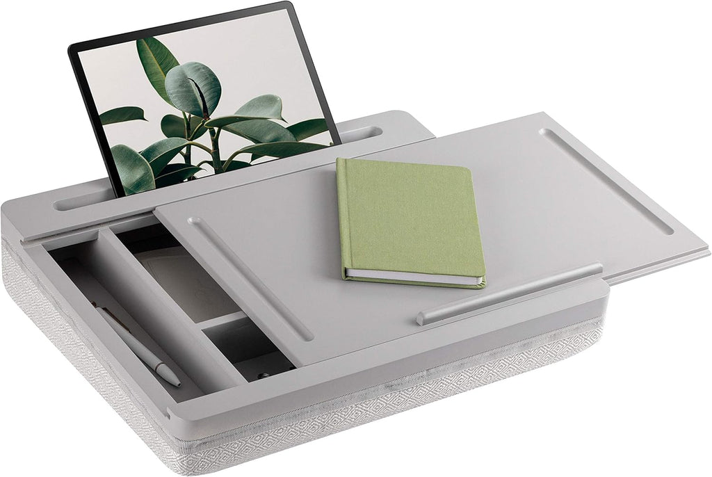 Calming Gray Storage Lap Desk with Sliding Lid, Pack of 2 M77719