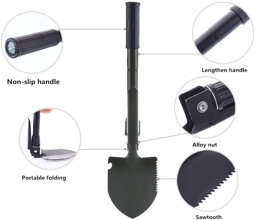 124 Pcs Emergency Car Kit with Tow Strap and Folding Survival Shovel L12497