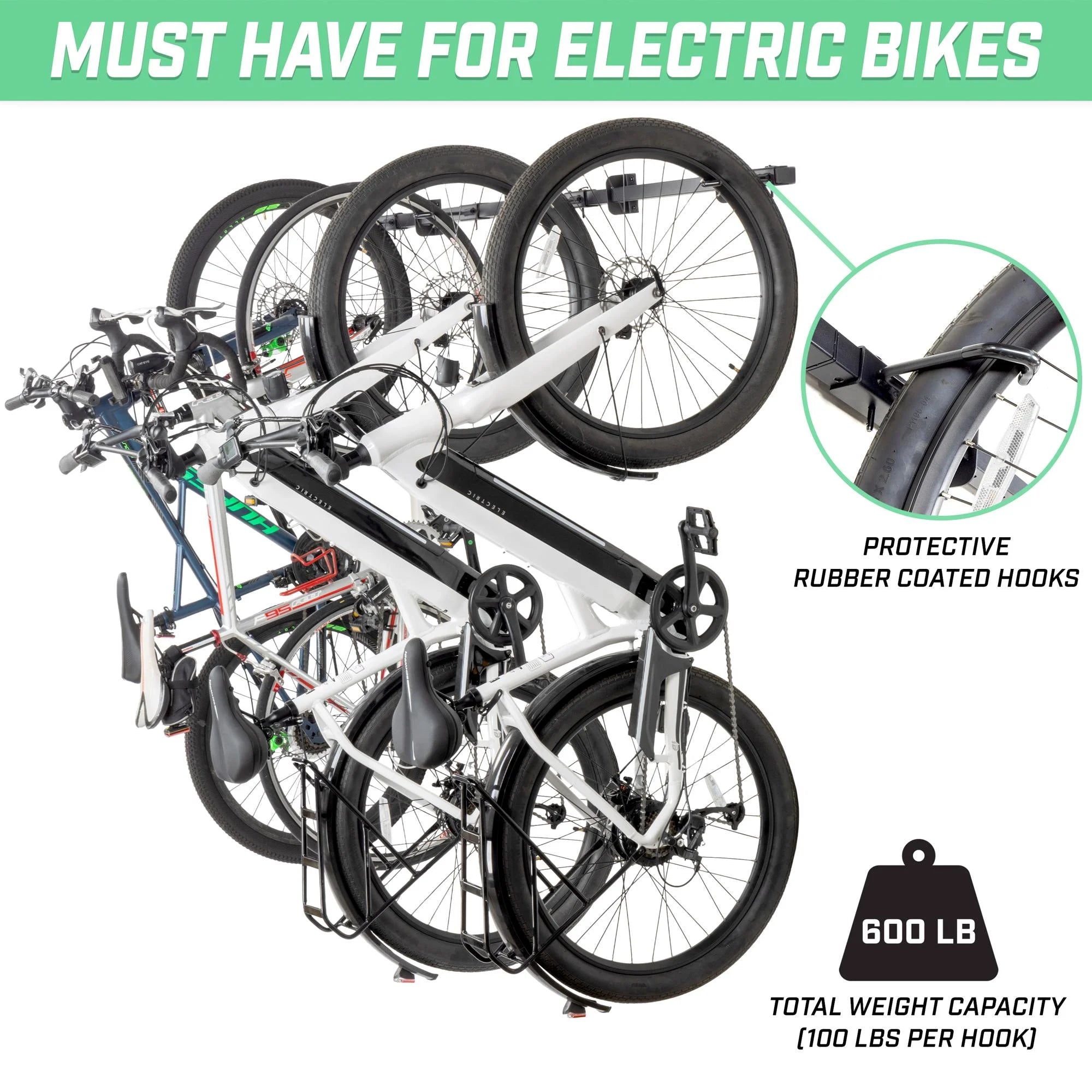 Wall Mounted Bike Rack for 4 to 6 Bicycles Q81976