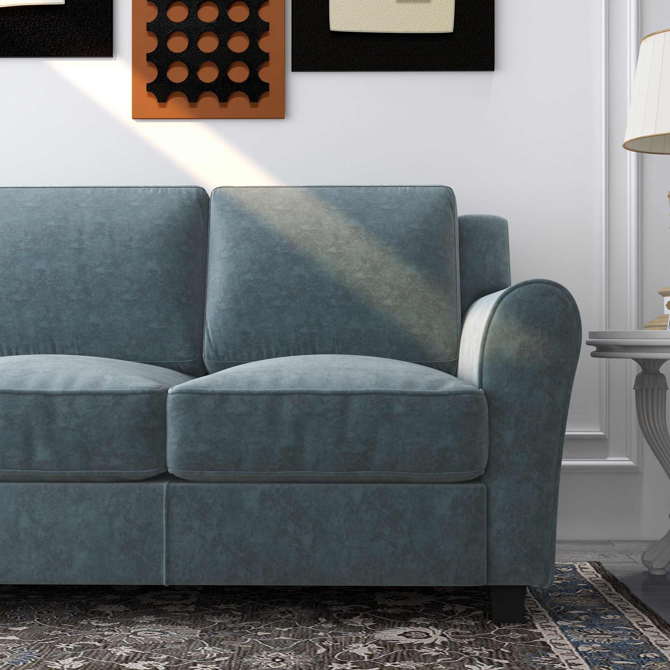 Grey Velvet Loveseat Sofa Covers O8189