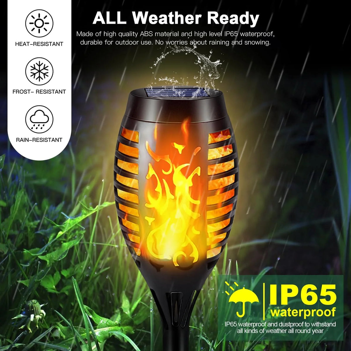12 Pack Solar Torch Lights Outdoor, LED Flickering Solar Lights, Waterproof Flame Lights I347