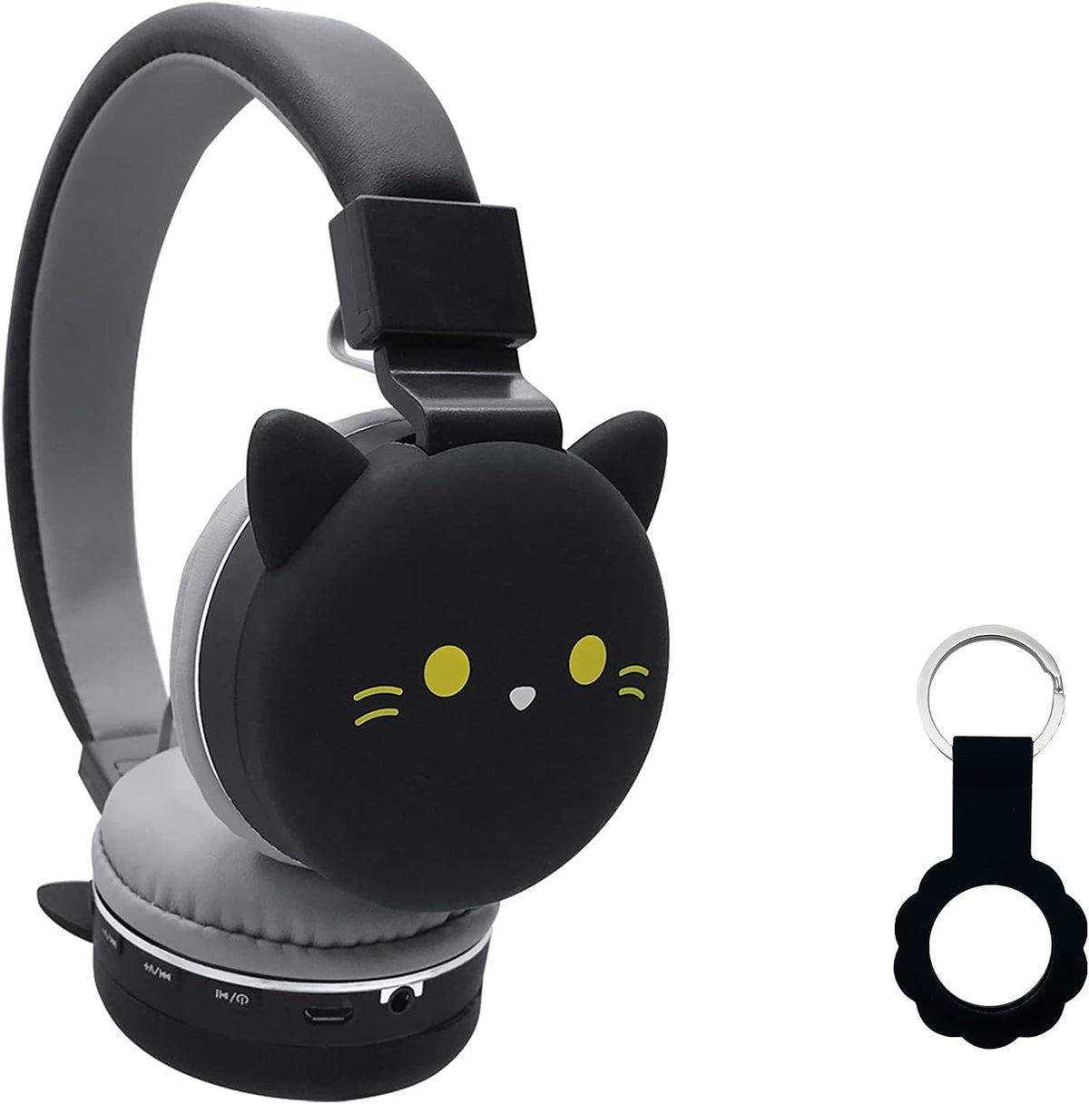 Black Cat Cartoon Wireless Over Ear Headphones R709