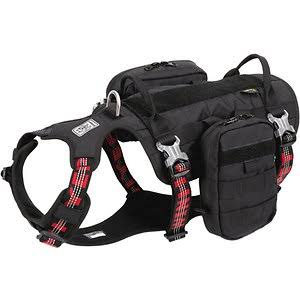 Tactical Military Backpack Dog Harness, Black/Red, Medium R530