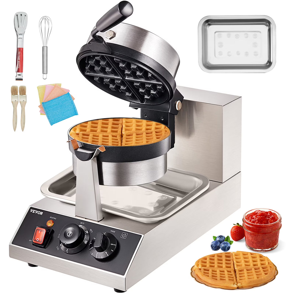 1300W Rotatable Non-Stick Round Waffle Maker H7556