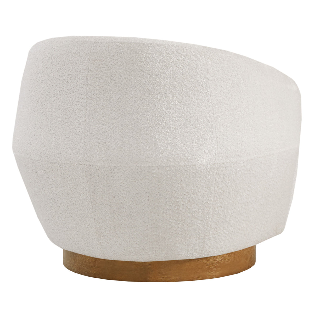 White Fabric Swivel Barrel Accent Chair T948