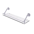 30 in. Floating Glass Shelf with Gallery Rail Matte White F9578