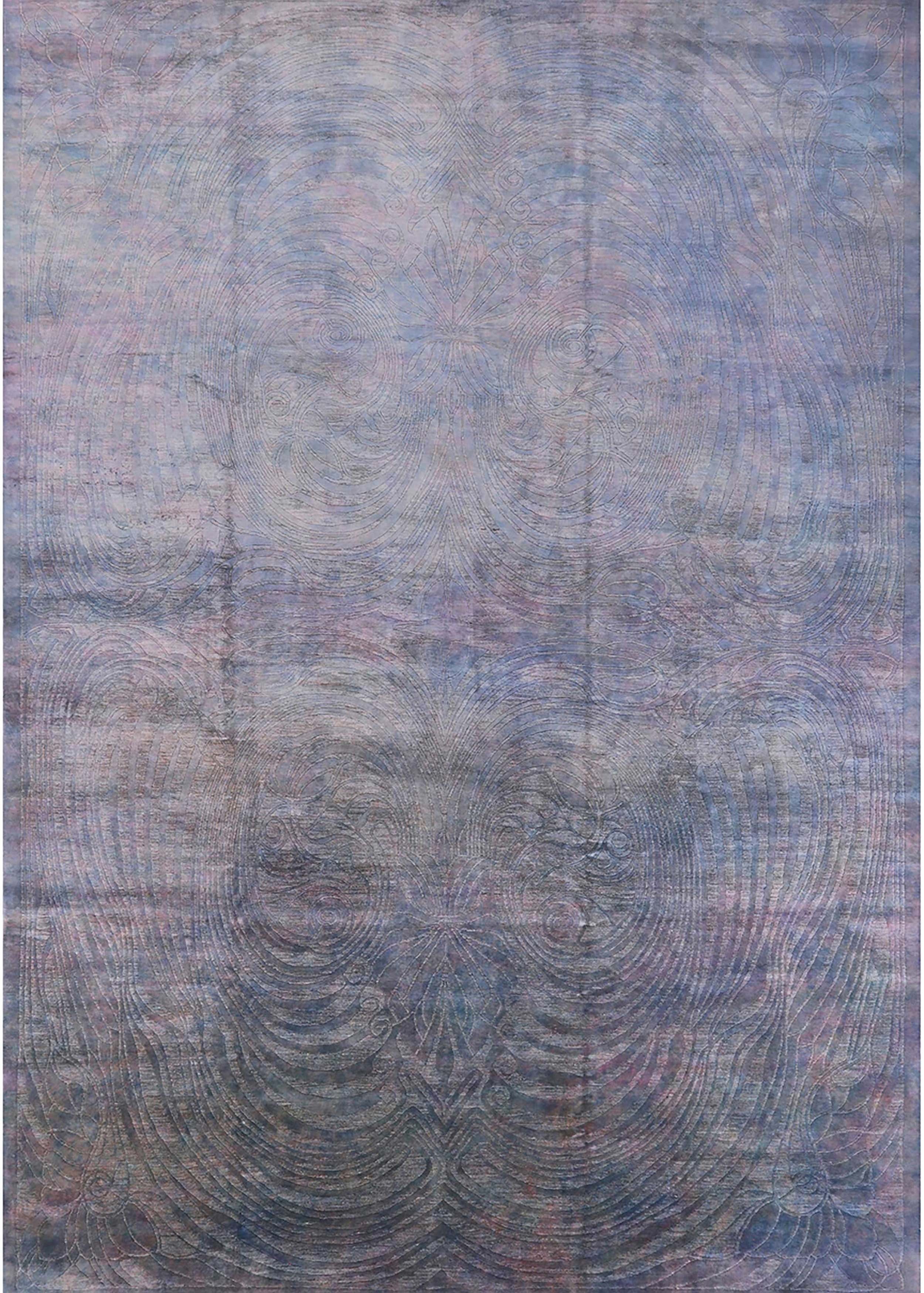 Blue Gray Rectangle Area Rug I410