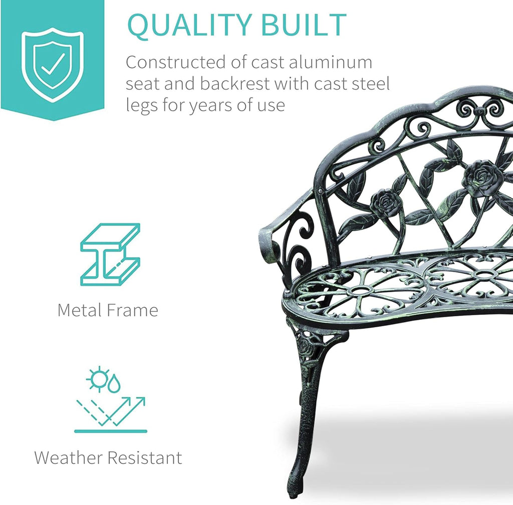 Cast Iron Outdoor Patio Garden Bench G520904