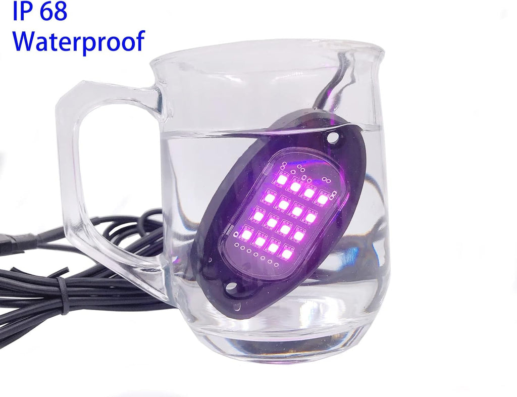 8 Pods RGB LED Rock Lights Multicolor Underglow Lighting Kit Waterproof Pack of 2 N2640