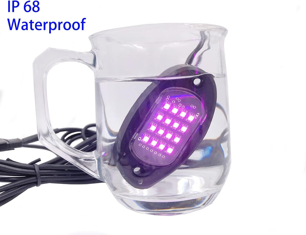 8 Pods RGB LED Rock Lights Multicolor Underglow Lighting Kit Waterproof Pack of 2 N2640