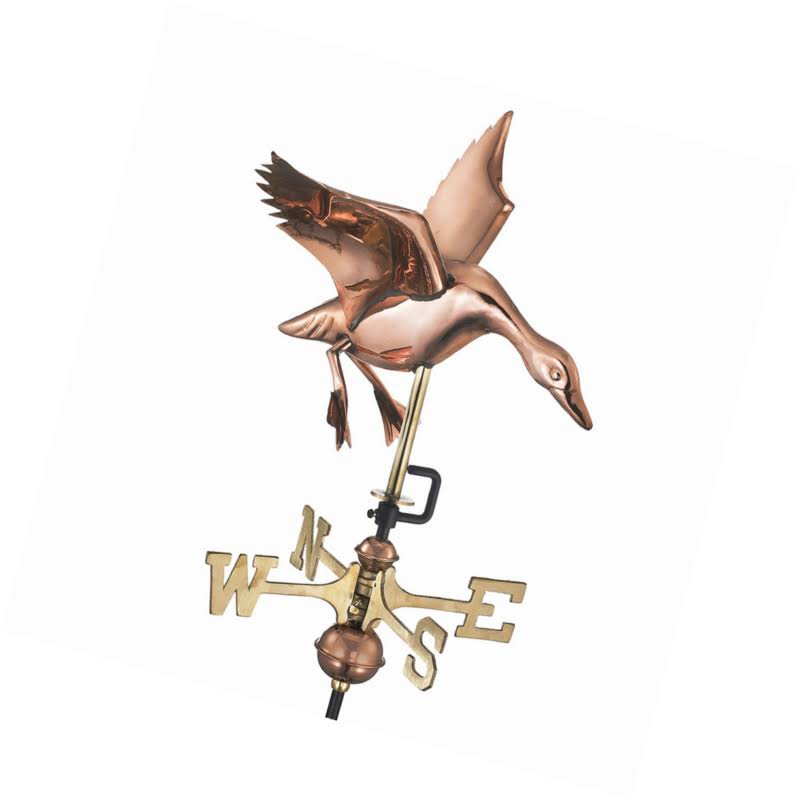 Polished Copper Roof-Mount Landing Duck Weathervane K335118