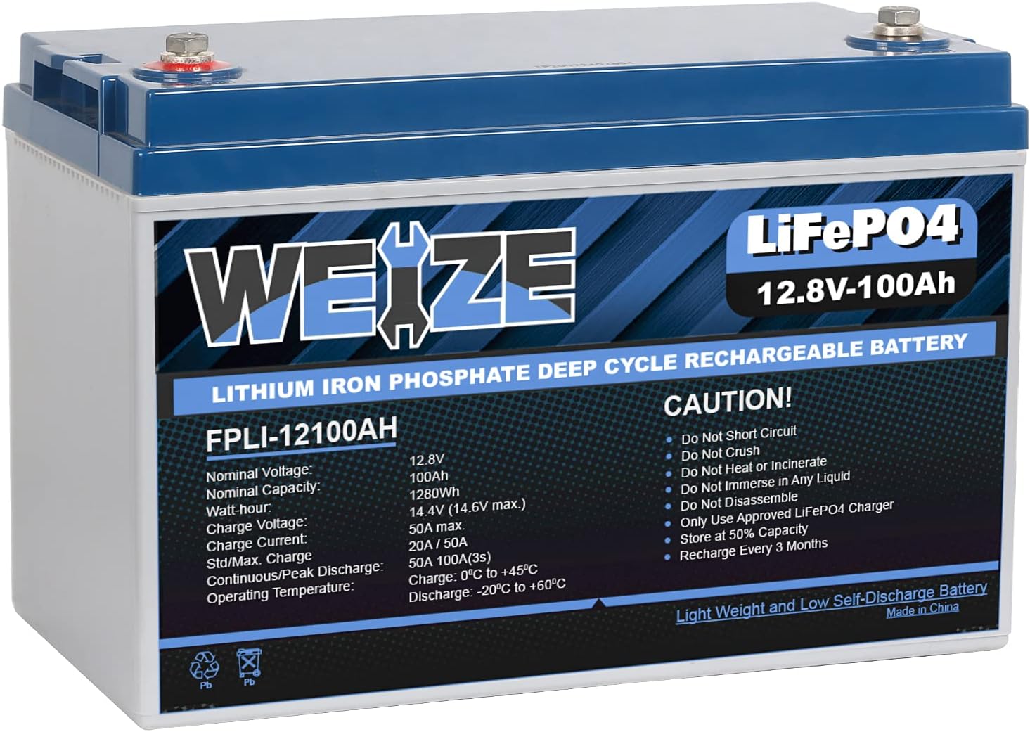 12V 50Ah LiFePO4 Lithium Battery with Smart BMS E19810